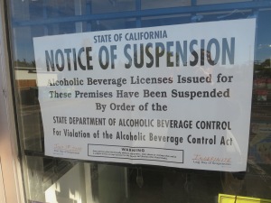 Notice Of Suspension for the old Come-n-Go market. 
